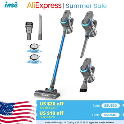 DEVOAC N300 Cordless Vacuum Cleaner with multiple attachments, LED brush head, and wireless design for versatile home cleaning