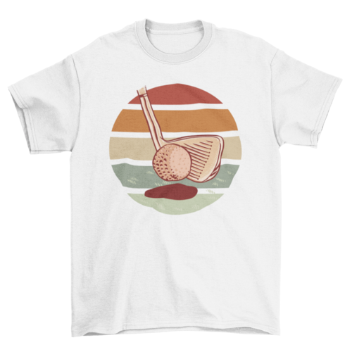 T Shirt Retro sunset golf