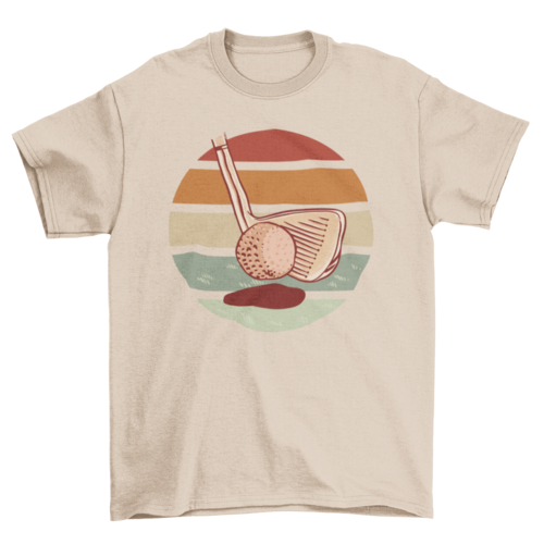T Shirt Retro sunset golf