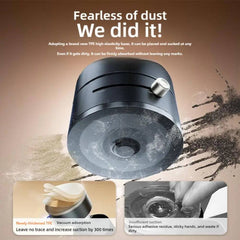 Black suction cup magnetic phone holder demonstrating dust resistance and vacuum adsorption with thickened TPE base for strong suction and no leftover marks