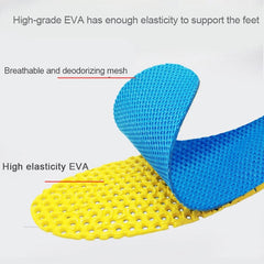 Memory foam insoles with breathable honeycomb mesh and high elasticity EVA for comfort and support