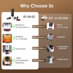 Portable black aluminum alloy coffee brewer stand with foldable design for easy travel and stable espresso brewing