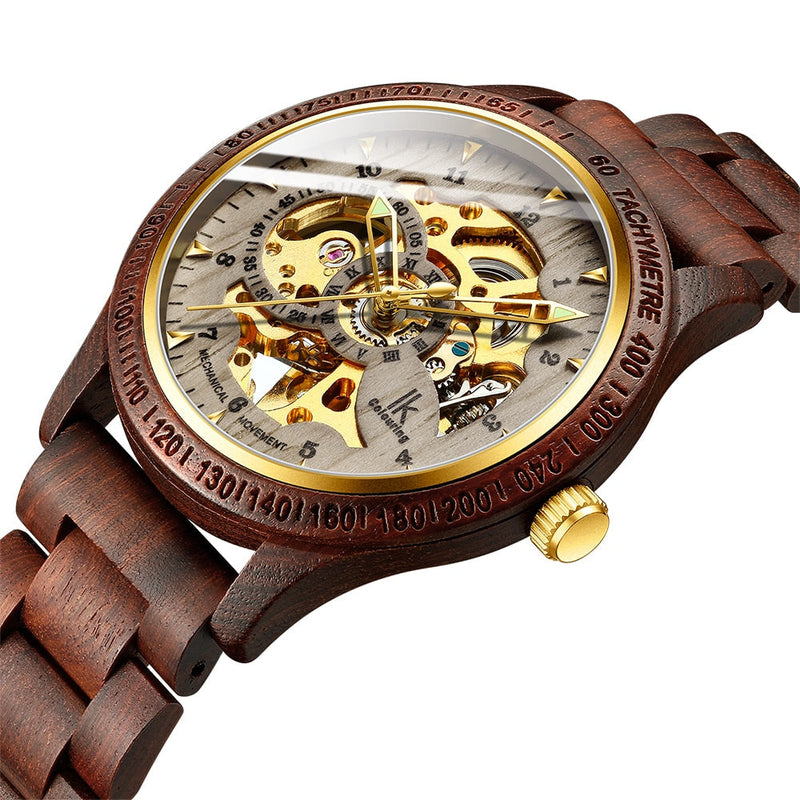 Classic Wooden Men's Mechanical Watch 
