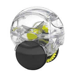 Transparent and black rolling garlic chopper with sharp blades for easy, mess-free garlic mincing