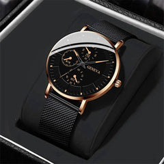 Men's Fashion Simple Watch Steel Mesh Sports Wristwatch