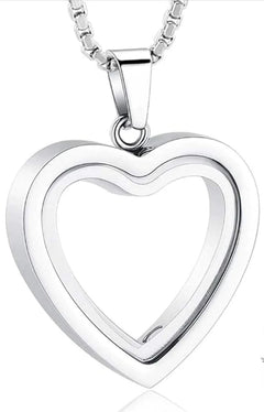 Heartfelt Remembrance pendant silver heart-shaped keepsake necklace with open design