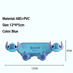 Blue Stitch car mobile phone holder with kawaii design, ABS and PVC material, measuring 12x4x5cm for car air outlet installation.