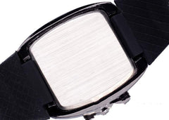 Fashion men's unique LED digital watch with black rubber strap and metal case