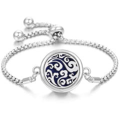 Elegant stainless steel perfume bracelet with adjustable chain and decorative scent diffuser centerpiece