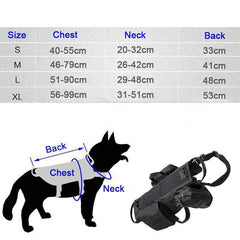 Tactical Military Dog Harness with adjustable straps, padded interior, and heavy-duty metal leash attachment for durable, comfortable control
