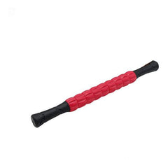 Red and black muscle roller stick for deep tissue massage and muscle relief