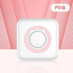 Compact pink mini portable thermal sticker printer with Bluetooth connectivity for instant ink-free printing