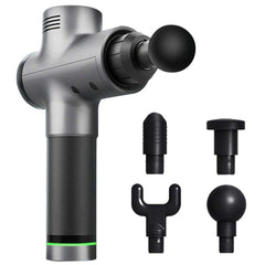 Tissue Muscle Massage gun with ergonomic grip and five interchangeable heads for deep tissue relief and muscle recovery