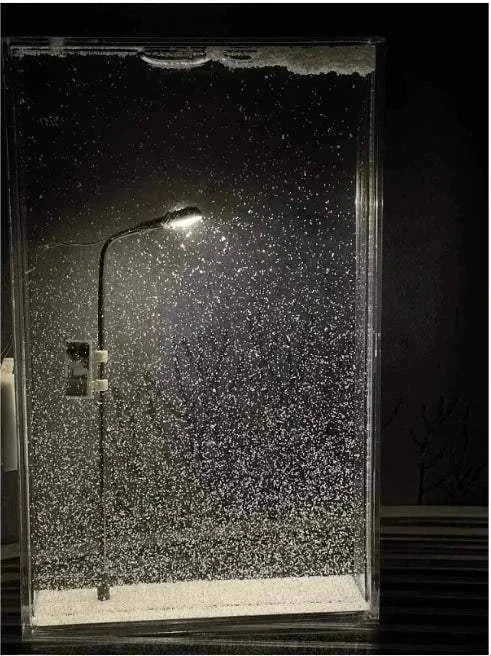 Handcrafted Snow Scene hemp night lamp DIY kit with illuminated snow effect and streetlamp design in acrylic case