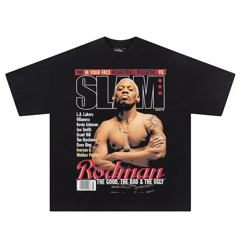 Hip-hop SLAM Streetwear NBA Basketball 100% cotton t-shirt