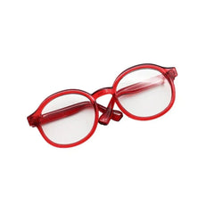 Red transparent plastic round doll glasses accessory for 15cm Labubu dolls