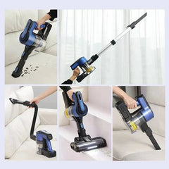 Poweart V870 cordless vacuum cleaner in blue, versatile 8-in-1 stick and handheld design for hardwood floor and pet hair cleaning.