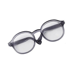 Transparent round plastic doll glasses for 15cm Labubu doll accessories