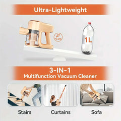 Ultra-lightweight cordless vacuum cleaner 3-in-1 multifunction for stairs, curtains, and sofa cleaning