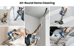 INSE S9 30KPa 400W stick cordless vacuum cleaner used for cleaning pet hair, sofa, stairs, car interior, and high areas with multiple attachments