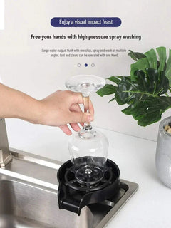 Household stainless steel high-pressure cup washer for kitchen sink with automatic rinse function for glassware cleaning