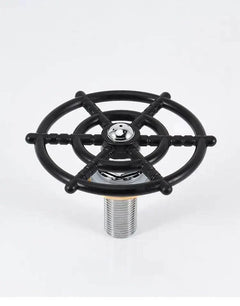 Automatic glass cup washer with black ring and brass connector for bar and kitchen use