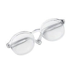 Transparent plastic round sunglasses for 15cm Labubu doll accessories