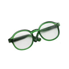 Green transparent plastic glasses for 15cm Labubu doll accessories