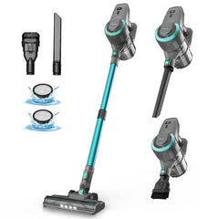 INSE N300 Cordless Vacuum Cleaner with multiple attachments, lightweight stick and handheld design, powerful 20Kpa suction, washable HEPA filters, and cordless convenience for home, pet, and car cleaning.