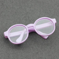 Light purple transparent plastic glasses accessory for 15cm Labubu dolls