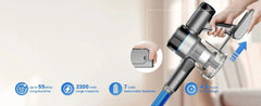 INSE S9X Cordless Vacuum Cleaner with detachable battery, 55-minute runtime, 400W brushless motor, and smart LED display.