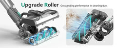 INSE S10K Cordless Vacuum Cleaner with upgraded roller for enhanced dust cleaning performance and powerful suction.