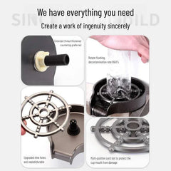 Household stainless steel high-pressure cup washer for kitchen sink with ABS plastic and upgraded parts for automatic rinse and durable sealing