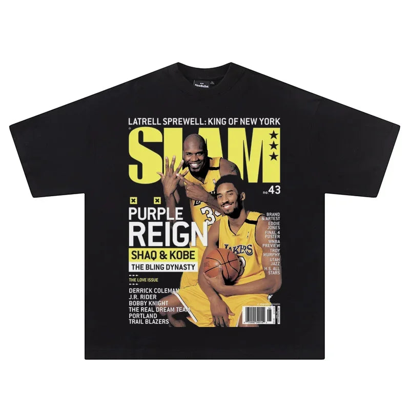 Hip-hop SLAM Streetwear NBA Basketball 100% cotton t-shirt