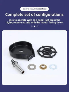 Household stainless steel and ABS plastic high-pressure cup washer kitchen sink rinser parts set