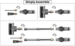 INSE S9 30KPa 400W stick cordless vacuum cleaner with detachable parts for easy assembly and versatile cleaning.