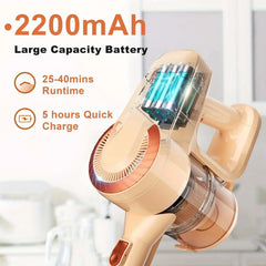 INSE N300 cordless vacuum cleaner with 2200mAh battery, 25-40 mins runtime, and quick 5-hour charge for versatile home cleaning