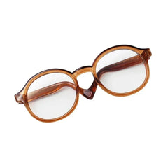 Stylish transparent brown plastic glasses accessory for 15cm Labubu dolls