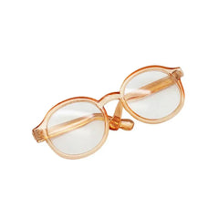 Transparent orange plastic doll glasses for 15cm Labubu dolls stylish accessories
