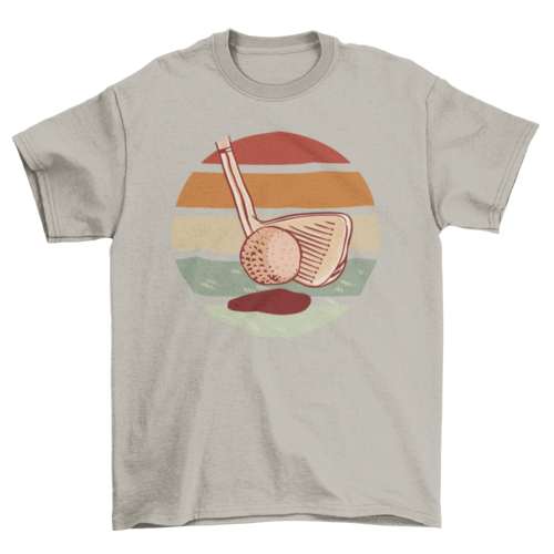 T Shirt Retro sunset golf