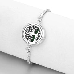 Elegant stainless steel perfume bracelet with tree design and adjustable chain band