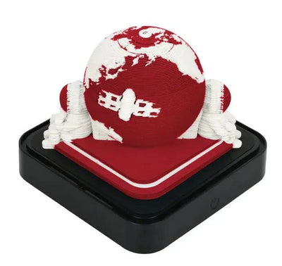 3D Earth Astronaut Calendar Memo Pad with LED light featuring detailed globe and astronaut design on black base