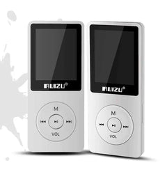 RuiZu X02 MP3 voice recorder and portable player with 1.8-inch color screen and circular control buttons in white.