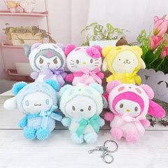 Kawaii Sanrio Plush Dolls Keychain for Kids' Gifts