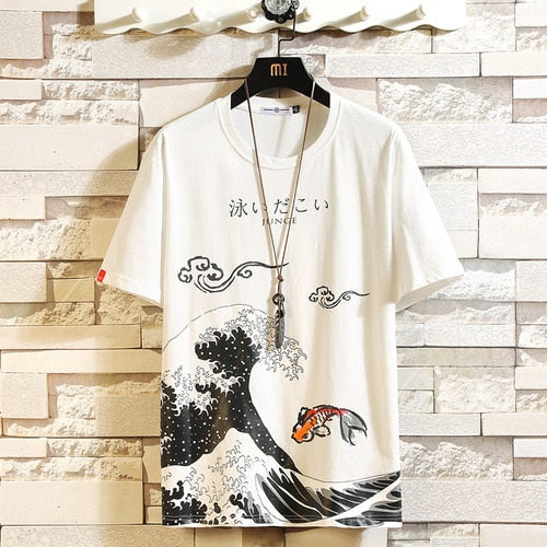 Funny Anime Print Oversized Men T Shirt Hip-Hop Cotton T-shirt O-neck Summer Japanese Male Causal Tshirts 5XL Fashion Loose Tees-0